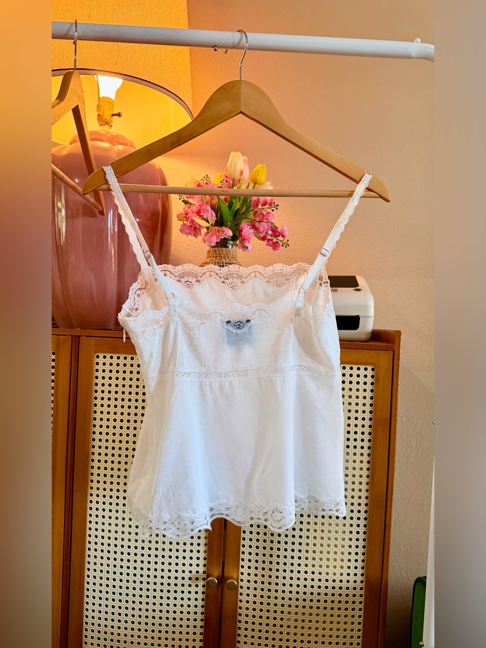Reformation White Lace-Trim Crop Cami Top - Picture 8 of 15